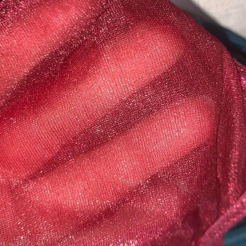 VICTORIA'S SECRET Vintage‎ 1997 Sheer Unpadded Bra Underwire Red Shimmer 34B